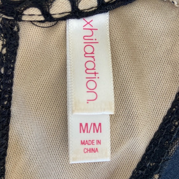 XHILARATION BLACK/TAN MINI DRESS WITH OPEN BACK AND LACE DETAILING, SIZE MEDIUM - Picture 5 of 5